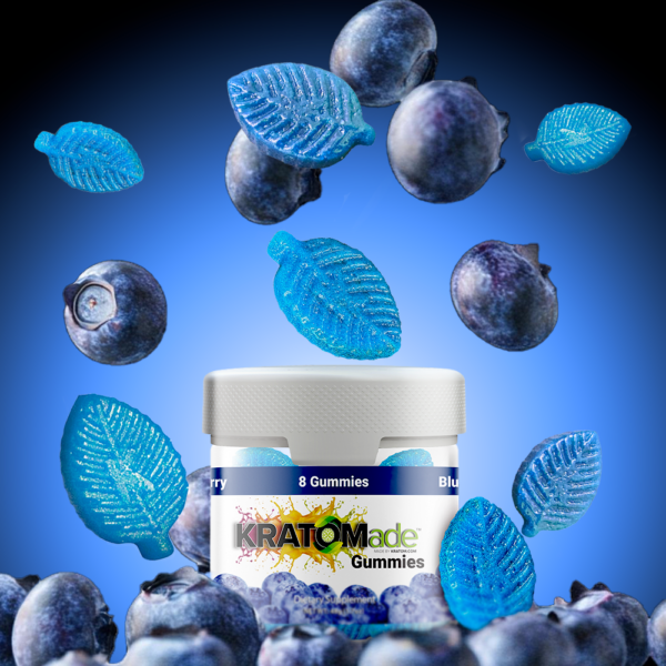 KRATOMade Blueberry Gummies 8-ct Jar with 200mg total MIT