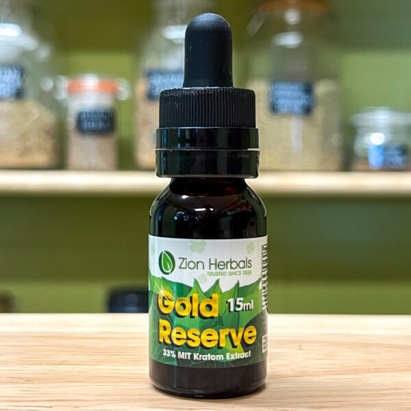 Zion Herbals Gold Reserve 15ml with 33% MIT Kratom Liquid Extract