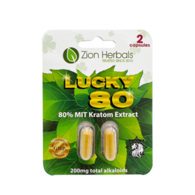 Zion Herbals Lucky 80 with 80% MIT Kratom Extract Capsules