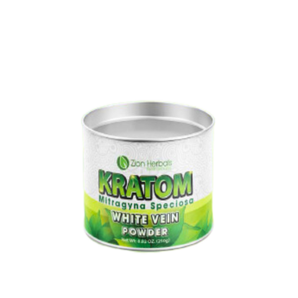 Zion Herbals White Vein Kratom Powder Canister