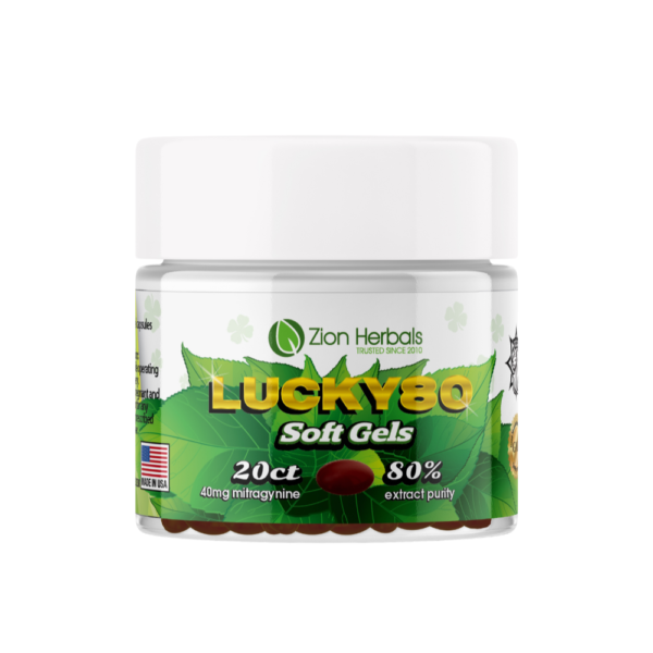 Lucky 80 20ct with 80% MIT Kratom Soft Gel