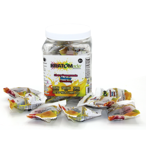 KRATOMade™ Gummies 20ct Variety 3-Pack Jar with 1,500mg MIT