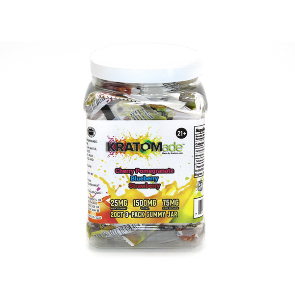 KRATOMade™ Gummies 20ct Variety 3-Pack Jar with 1,500mg MIT